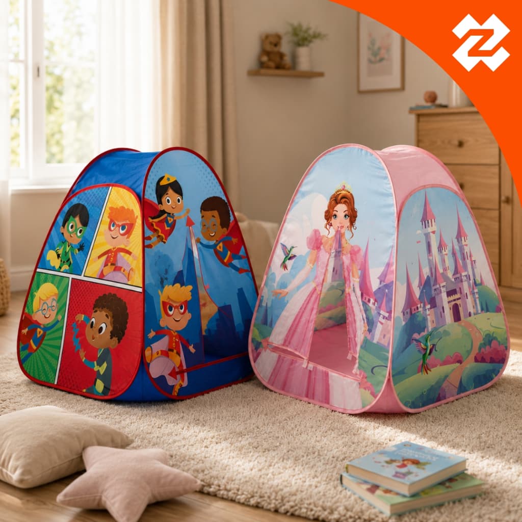 Barraca Infantil Toca Dobrável Popup Cabana Iglu Princesa Herói Zippy Toys Brinquedo Faz de Conta