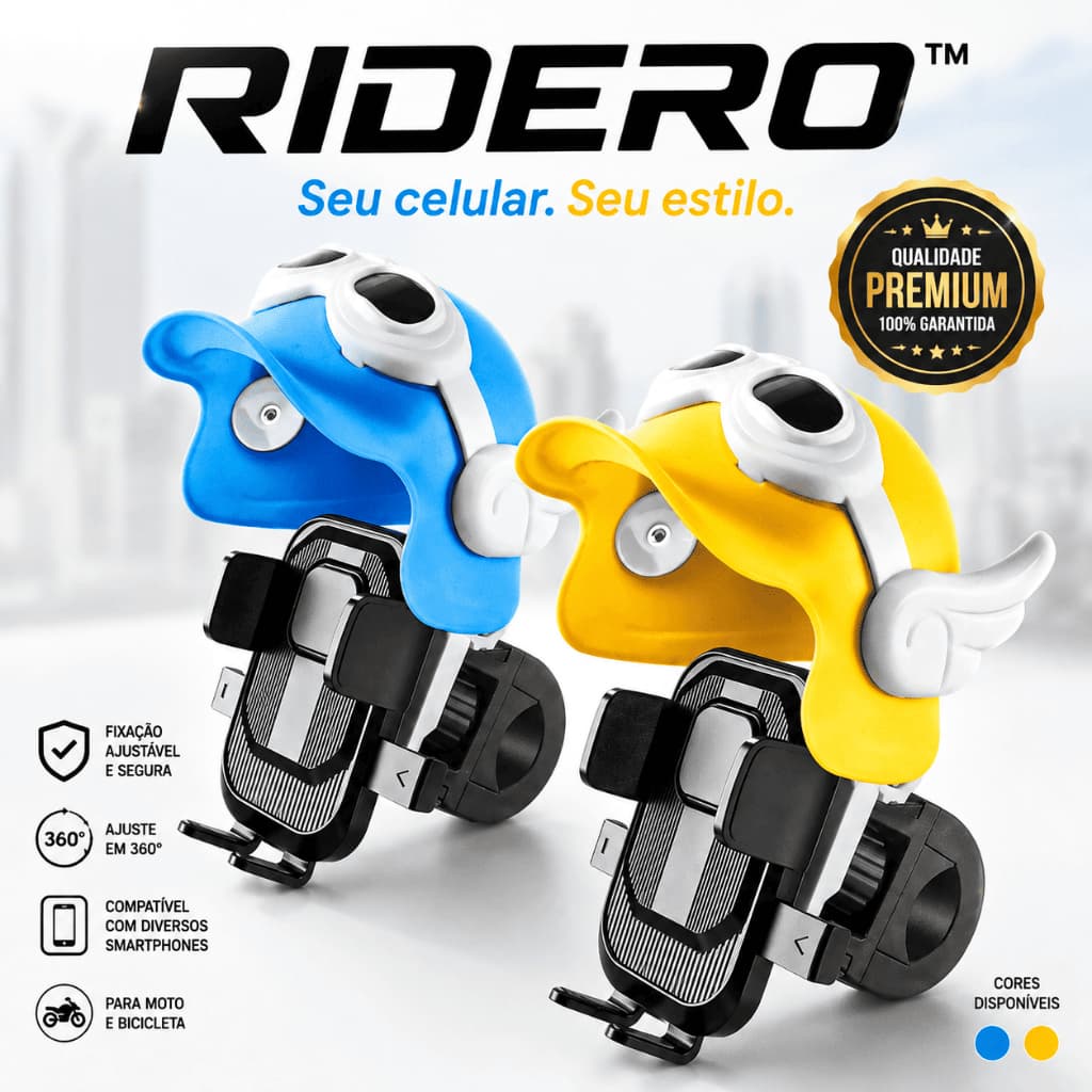 Suporte Celular Para Moto Bicicleta Capacete Com Asas 360° Guidão Universal
