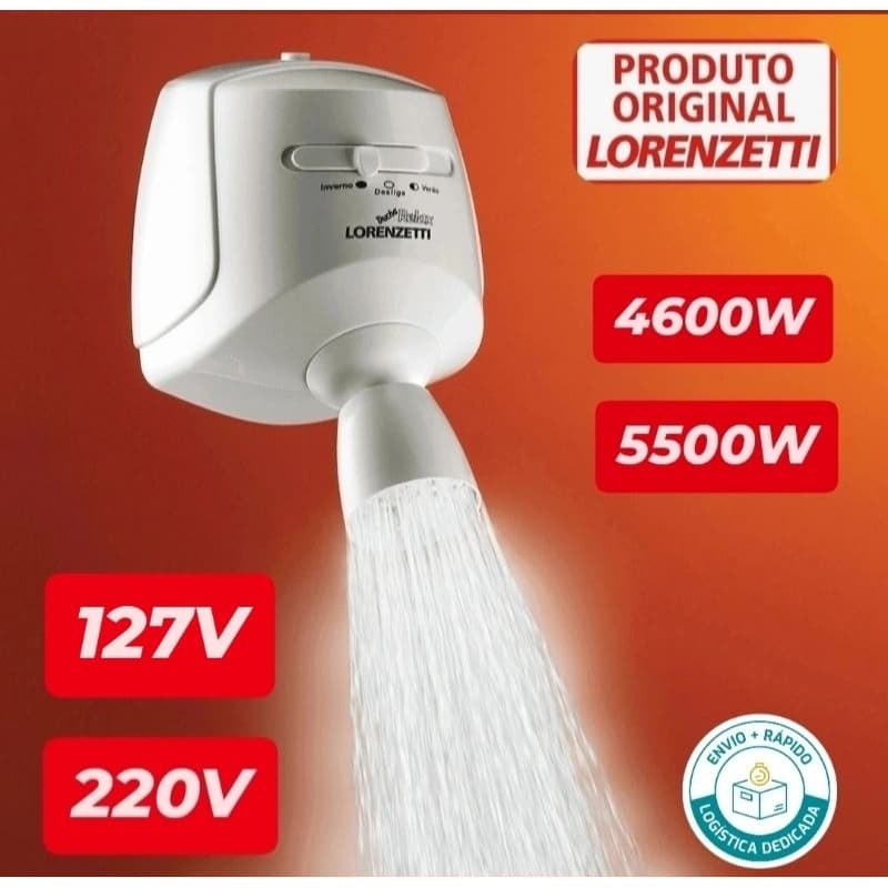 DUCHA RELAX ULTRA Branco 220V 4600W e 5500W –127V e 220V Lorenzetti