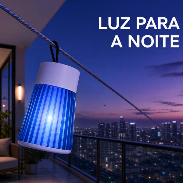 Lâmpada Mata Mosquito LED UV Portátil com Alça para Quarto Sala Varanda Jardim Camping Cozinha e Área Externa Noturna