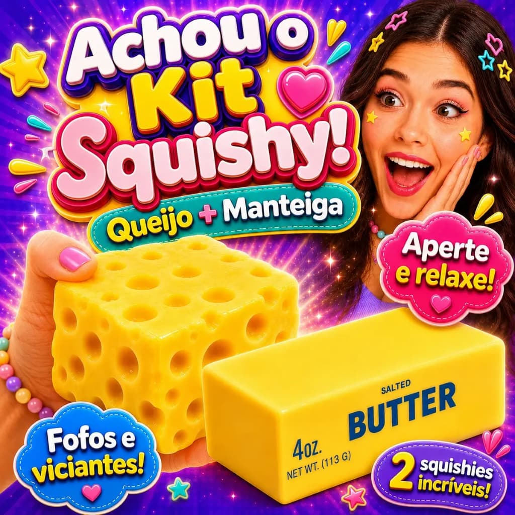 Kit Taba Squishy De Queijo + Manteiga Butter Já No Brasil