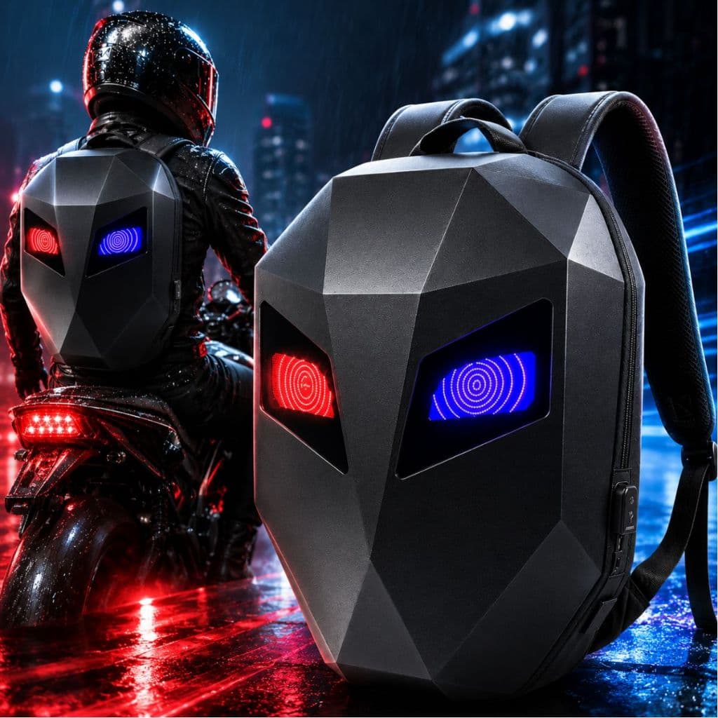 Mochila Led Motoqueiro Urbana Lisa 20 Litros Preta