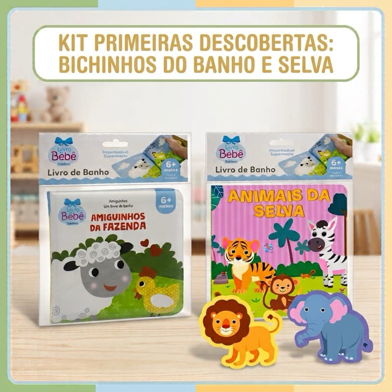 Kit Primeiras Descobertas 2 Livros De Banho + 2 Brinquedos