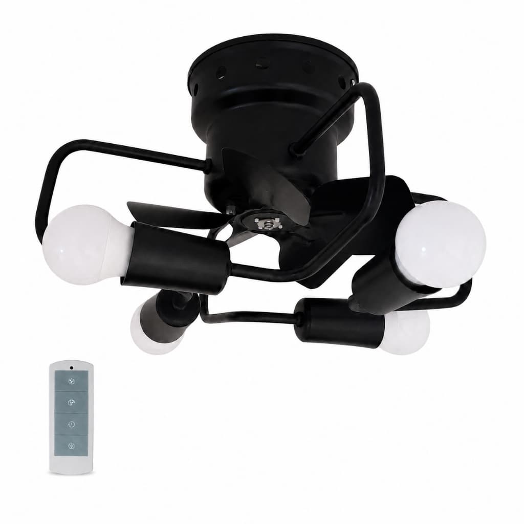 Ventilador de Teto Potente Preto com controle remoto Vent Soluções 127v/220v