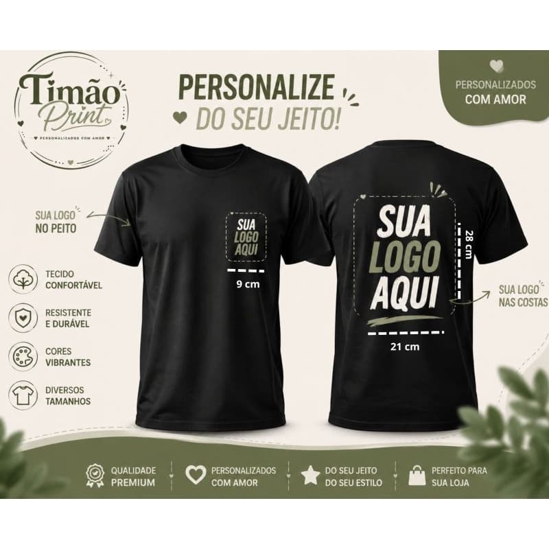 Camisa Personalizada Sua Arte Aqui| Uniforme| Empresas