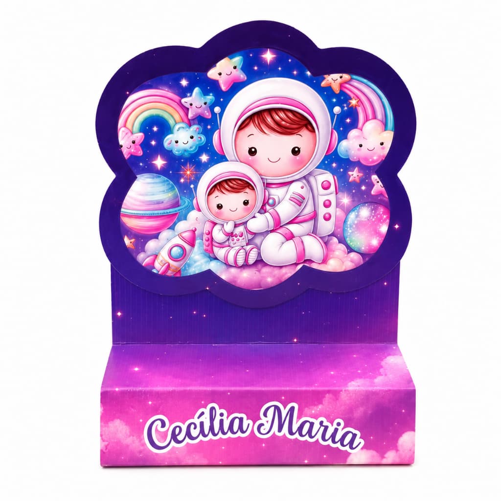 20 Porta Bis duplo Astronauta - Lembrancinha de festa infantil - PEGUE E MONTE