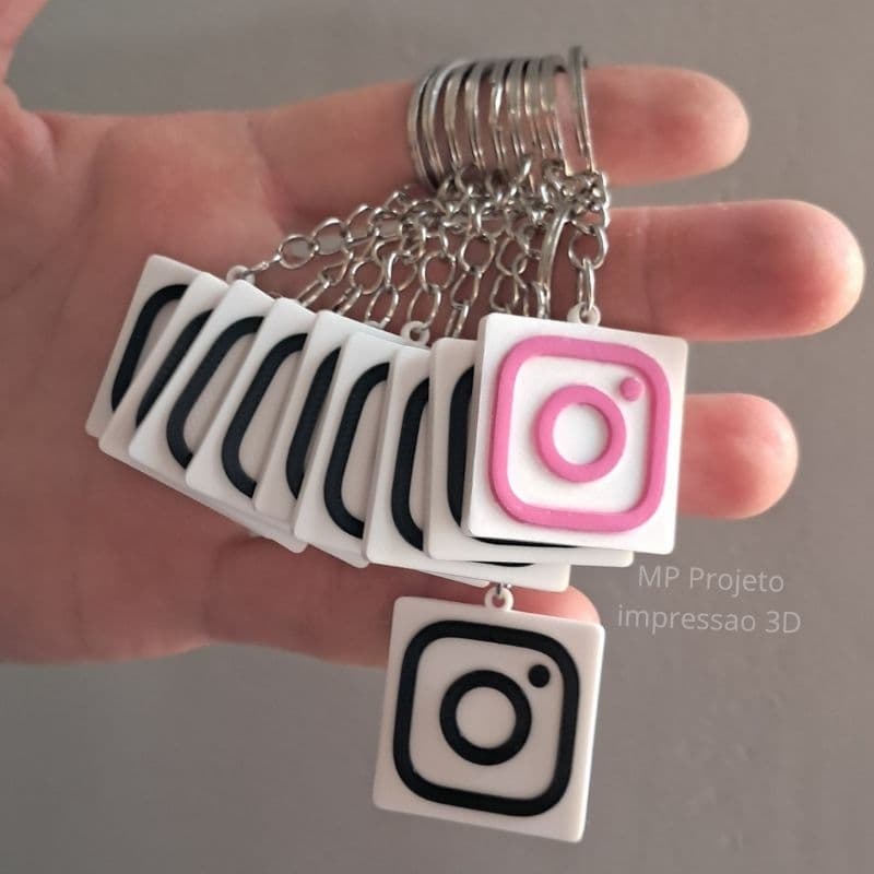 Kit 2, 3 e 5 Chaveiros Aproximação NFC Instagram | Regravável | Disponível senha| PLA 3cm