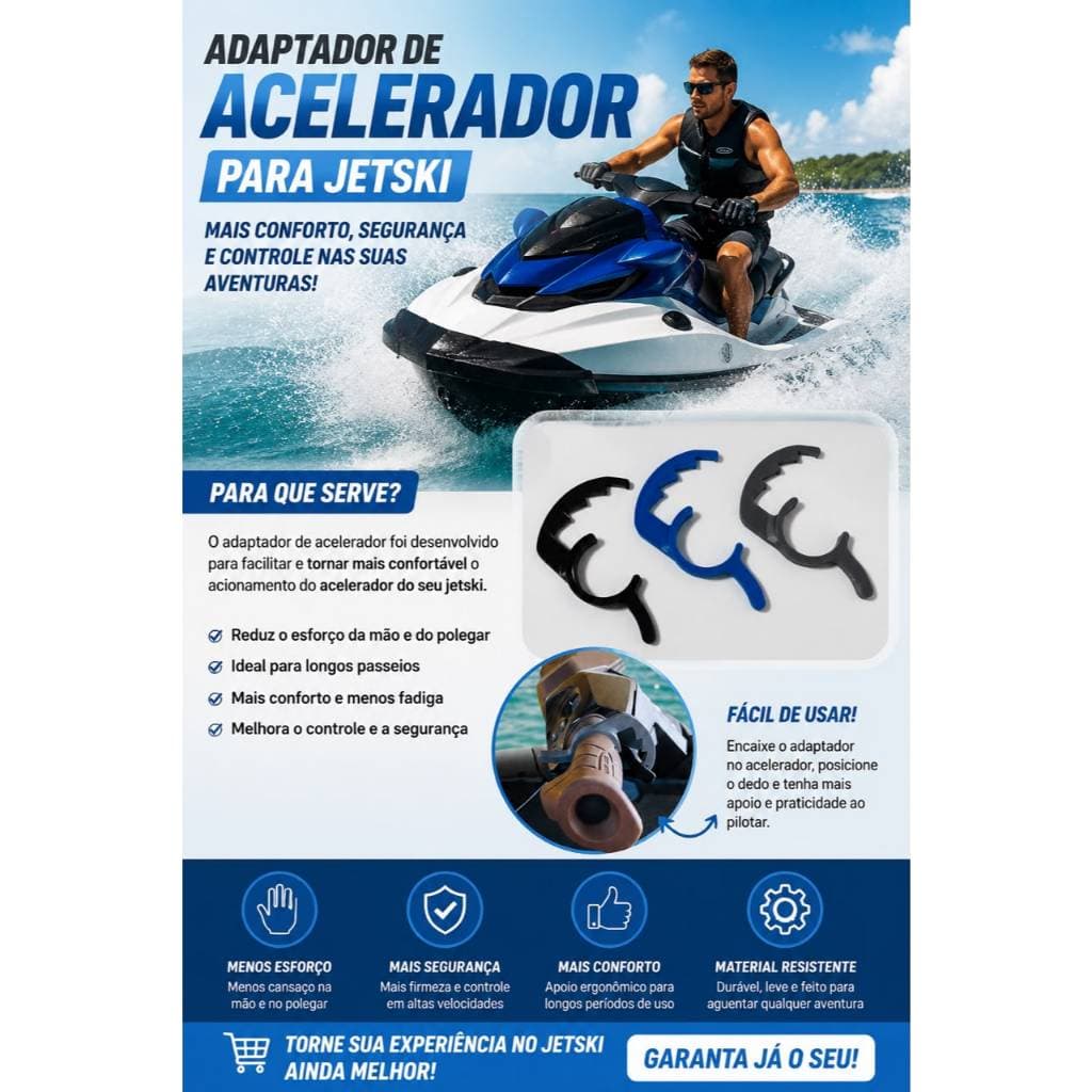 Adaptador para acelerador de jetski Universal trava 4 velocidades piloto automático todos modelos