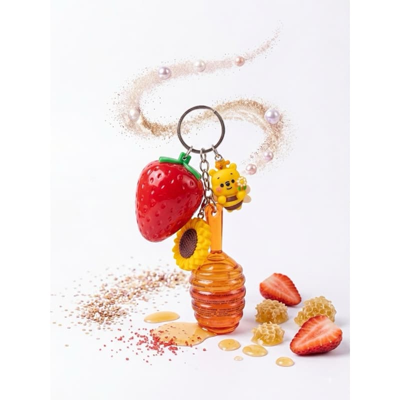 Chaveiro Fofo Morango Ursinho Abelha Girassol Pingente Decorativo