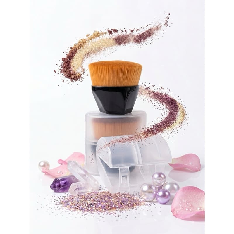 Pincel Kabuki para Maquiagem Cerdas Macias Base Pó Blush