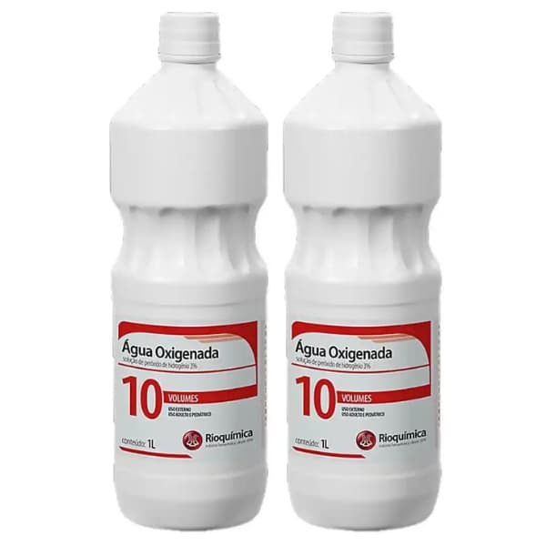 Água Oxigenada 10 Volumes 1 Litro kit c/2 unidades