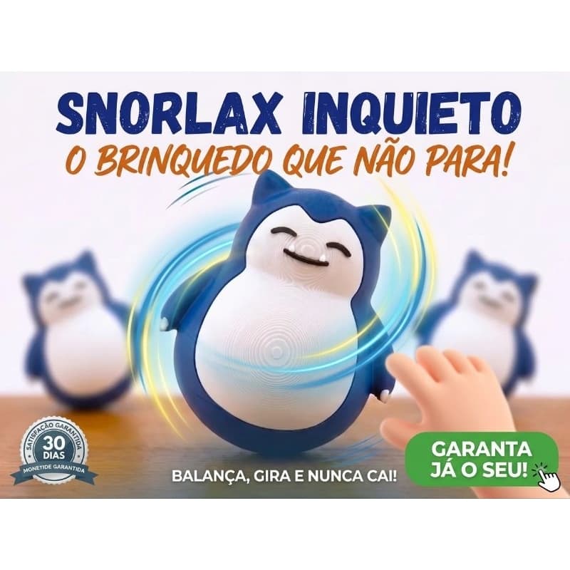 🐻 Snorlax Inquieto Antiestresse | Boneco 3D Articulado Fidget Toy | Brinquedo Sensorial Geek Colecionável