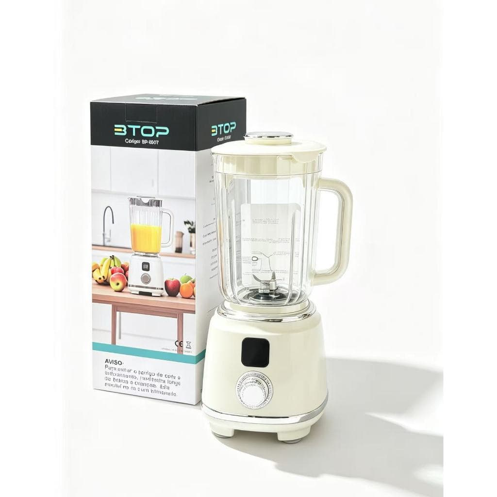 Liquidificador Portátil BTOP BP-6007 600ml Recarregável, Lâminas Inox 304, Multifuncional para Suco, Vitamina