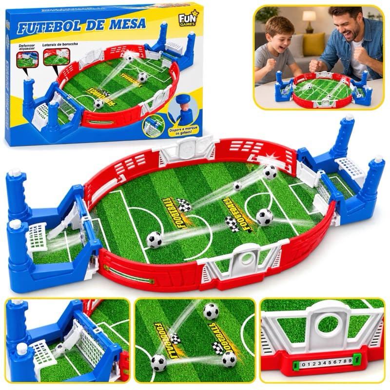 Mini Jogo Estádio Futebol Arena Pinball De Mesa Brinquedo Infantil Gol