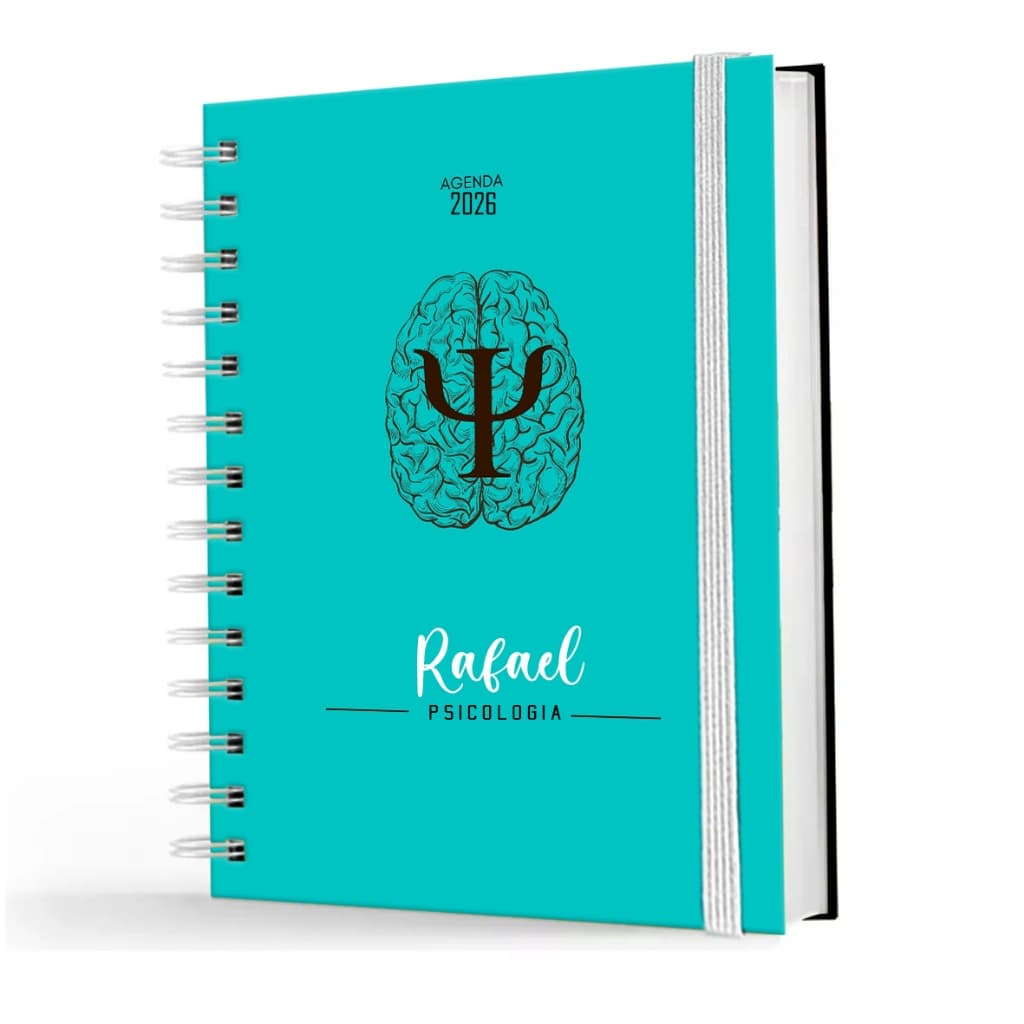 Agenda Planner Executivo Psicologia 2027 A5 Personalizada | 1 Dia Por Página | Capa Dura