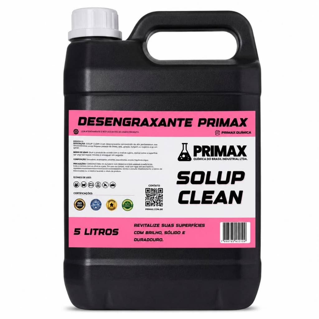 Solup Clean Desengraxante 5 Litros – Alto poder de limpeza para remover graxa, óleo e sujeiras pesadas. Ideal para motor