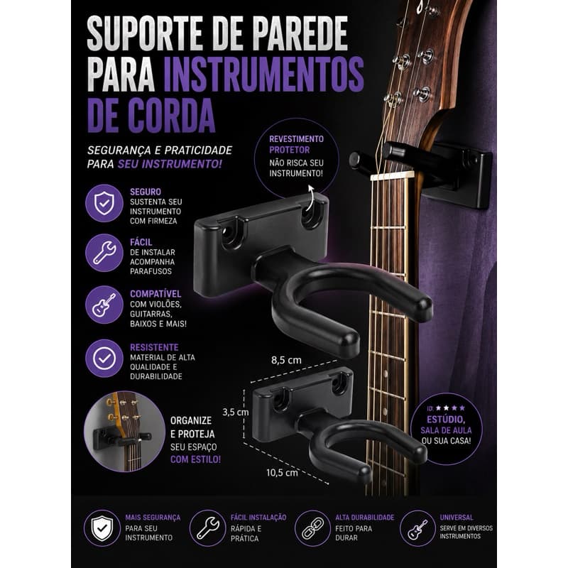 Suporte de Parede Para Instrumentos de Corda