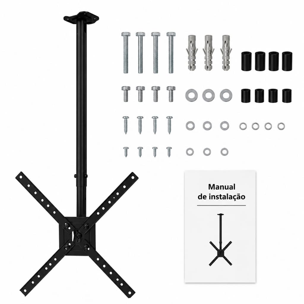 Suporte de TETO para TV LED, LCD, Plasma, 3D e Smart TV de 10” a 60” – Brasforma