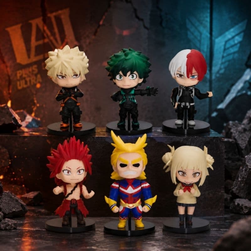 Figure My Hero Academia 10cm Com Base Deku Bakugo Todoroki Anime