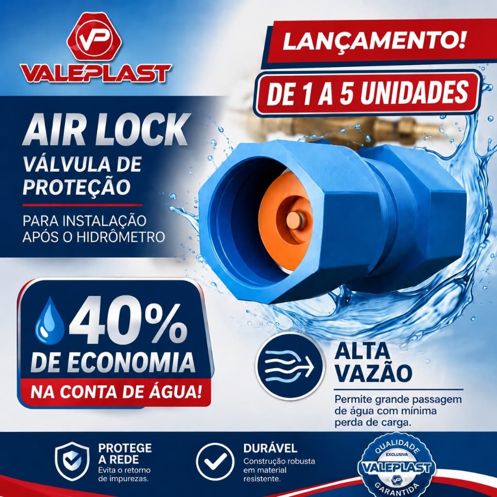 Válvula Bloqueador de Ar Hidrômetro Soldável 25mm Eliminador de Ar PVC Rede Hidráulica Registro Água Instalação
