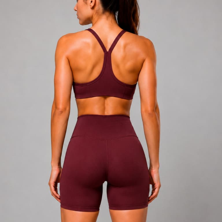 Conjunto Fitness Feminino Top e Short Cós Alto Roupa de Corrida Academia Treino Sem Transparência Musculação