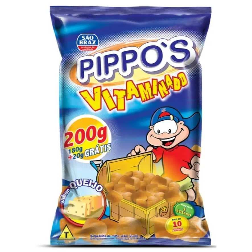 Salgadinho Pippos 200g 3 e 5 unidades no kit. Produto 100% nordestino