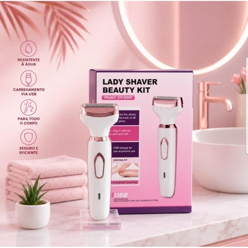 Barbeador Elétrico 4 Em 1 Para Mulheres Remoção De Pelos Corporais feminino/aparador de pelos do nariz e sobrancelhas