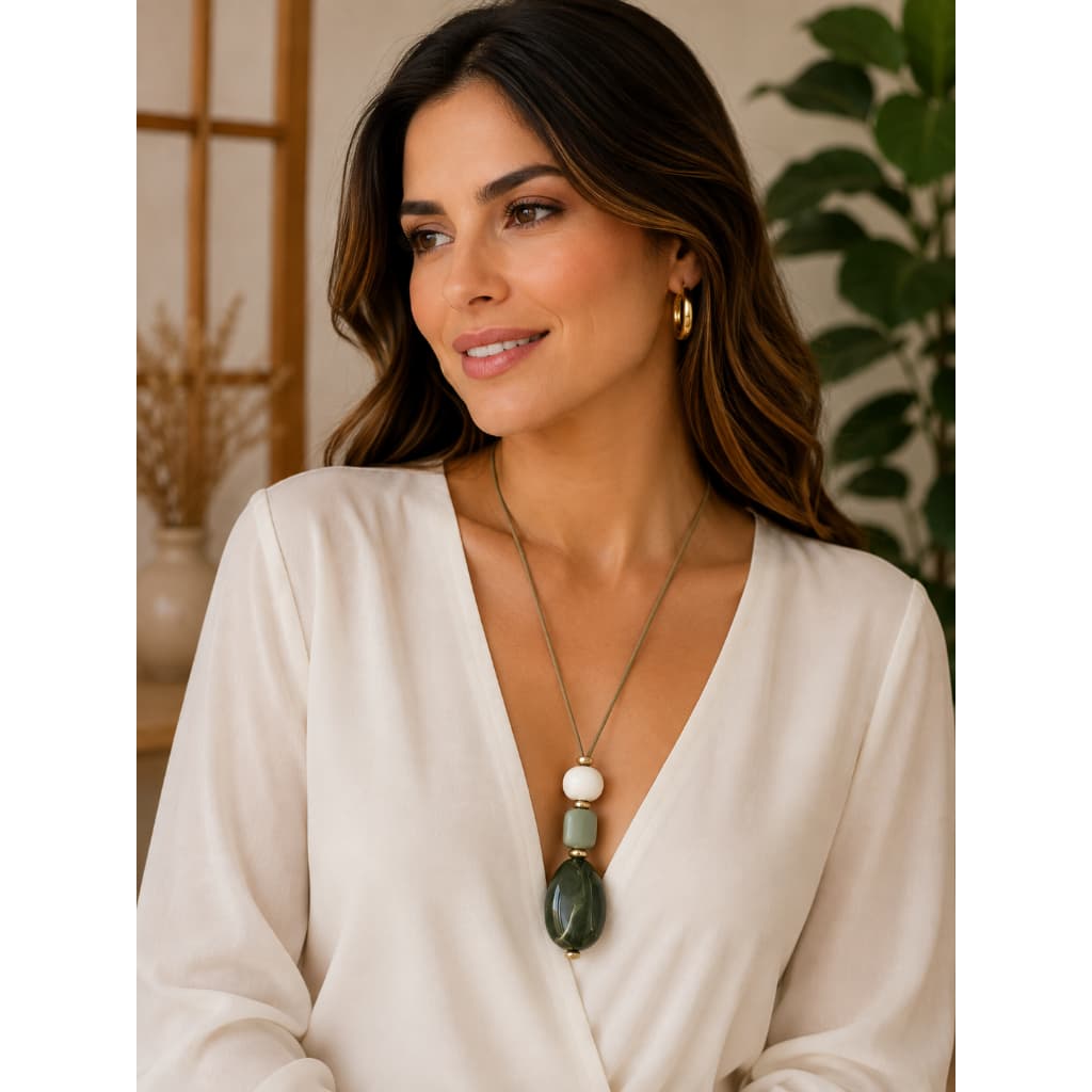 Max Colar Pingentes Pedras Geometricas Maravilhoso E Elegante Atemporal 2026