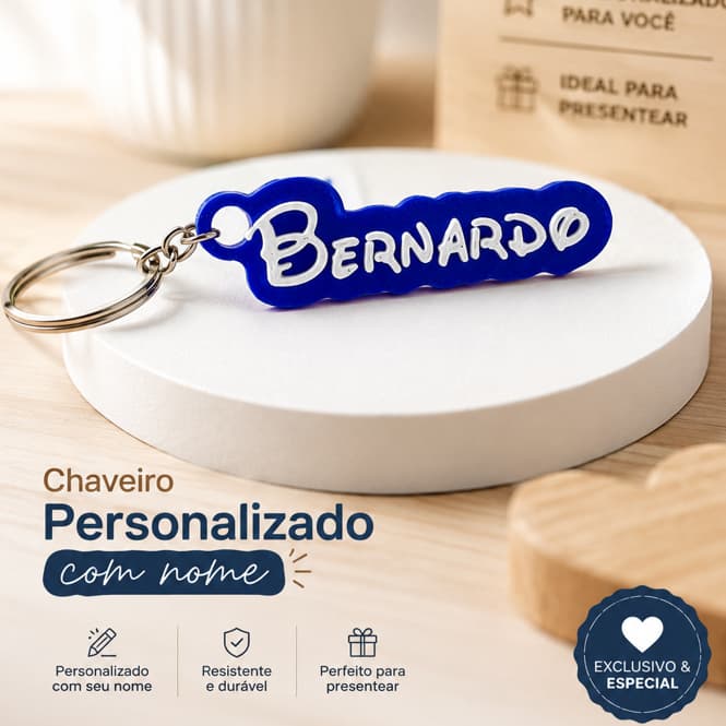 Chaveiro Nome Personalizado Estilo Desenho Encantado Chaveiro Personalizado