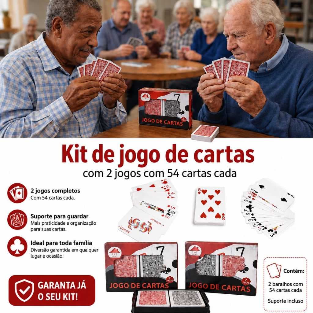 Baralho kit com 2 jogos - Com Coringa - Oferta