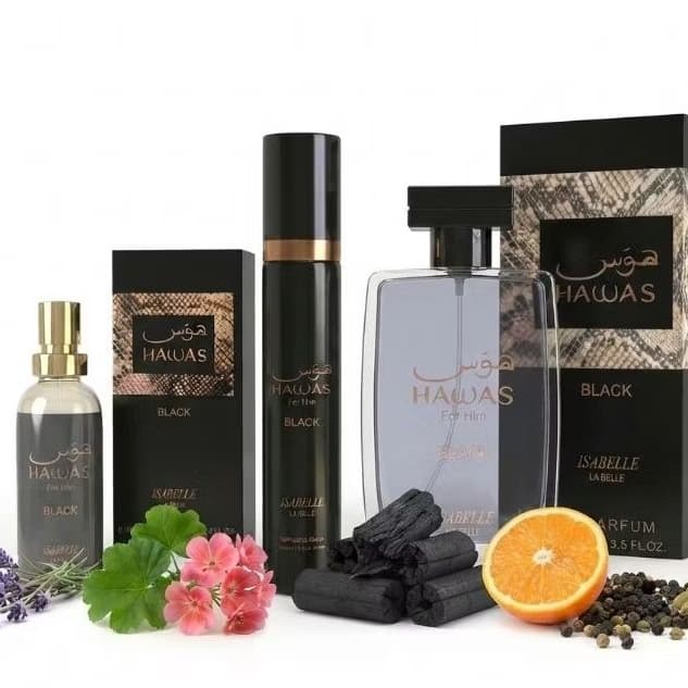Hawas Black  Masculino  Gourmand Especiado Fresco inspiração Isabelle La Belle