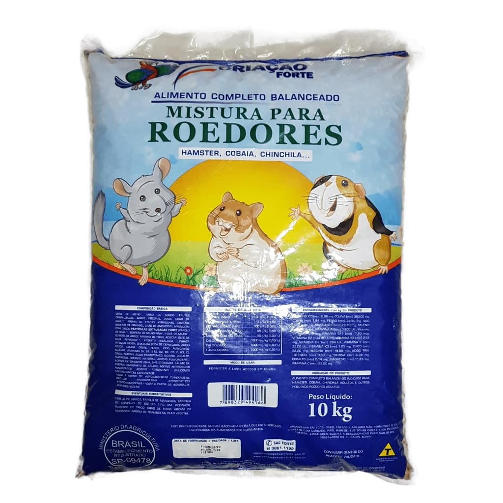 Mistura Para Roedores - Pássaro Forte - 1 Kg (Granel) (Chinchilas, Hamsters, Porquinho-da-Índia)