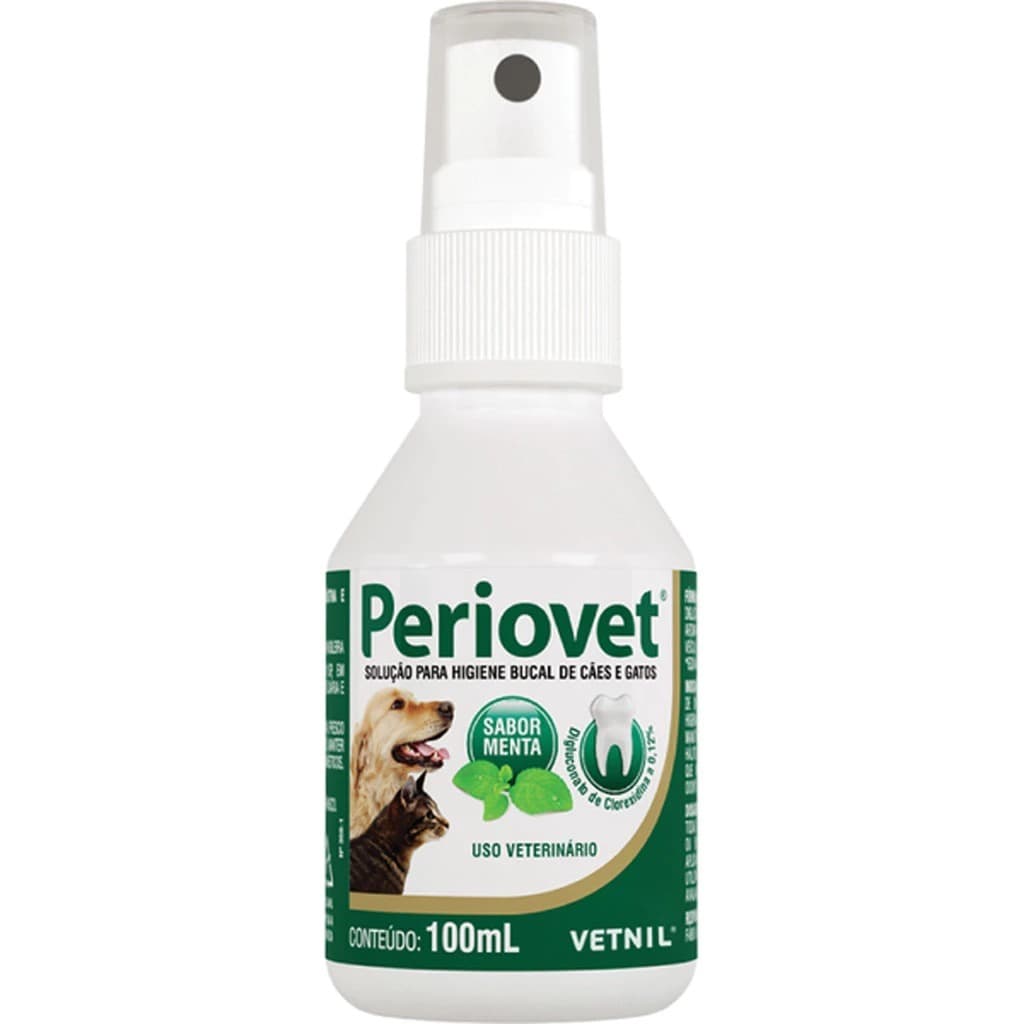 Periovet Spray 100 Ml Tratamento Tartaro Bucal - Vetnil
