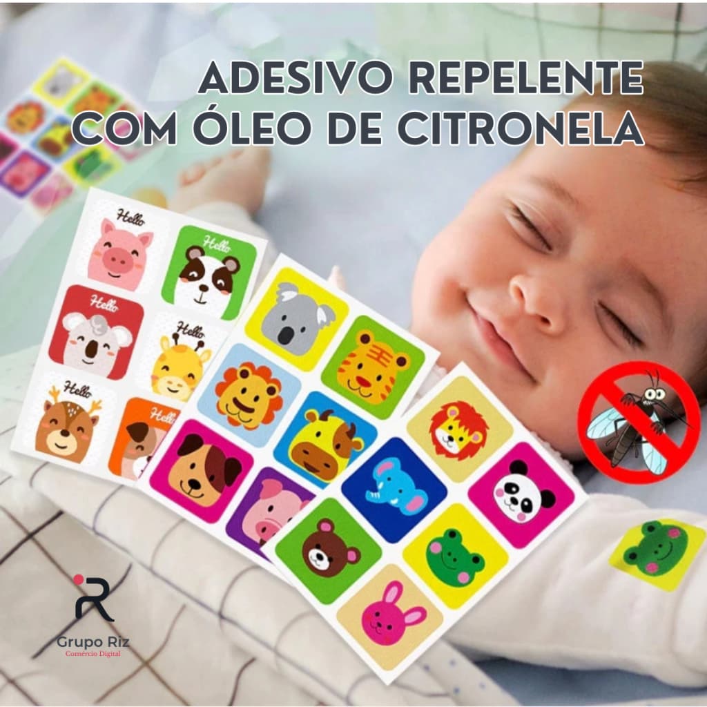 Kit 36/72/108/144 Adesivo Repelente Mosquito Adesivo Repelente Natural Citronela Infantil