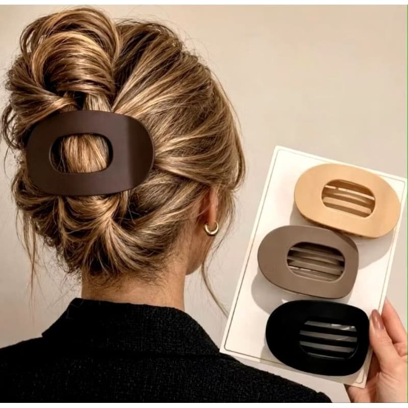 Presilha de Cabelo Oval Coreana - Brilhosa Versátil e Elegante