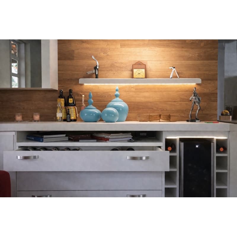 PRATELEIRA MDF 1 METRO COM LED EMBUTIDO E SENSOR DE PRESENÇA