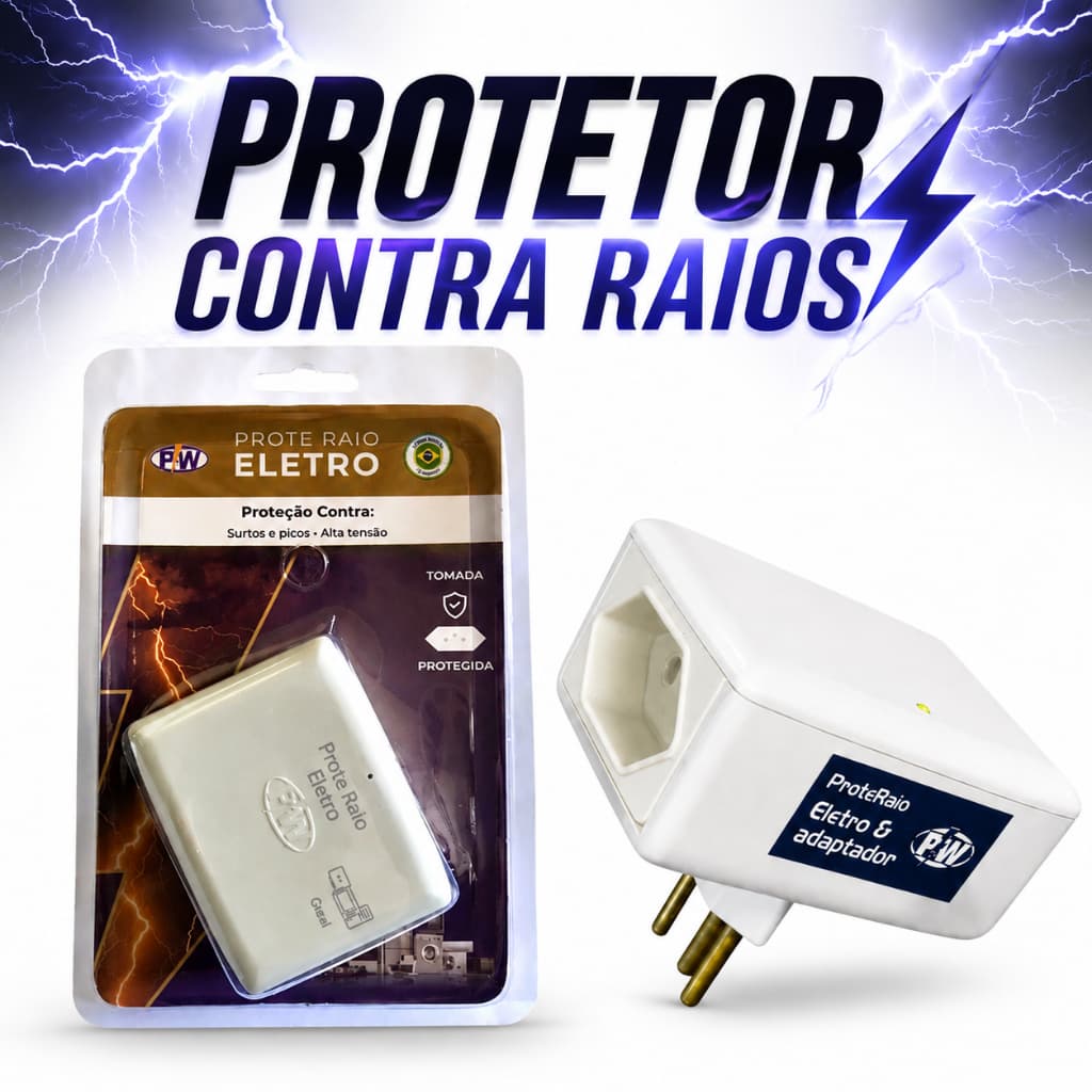 Protetor Contra Raios Surtos Prote Raio Eletro Descargas Picos De Energia 127V Pw Geladeira Frezzer