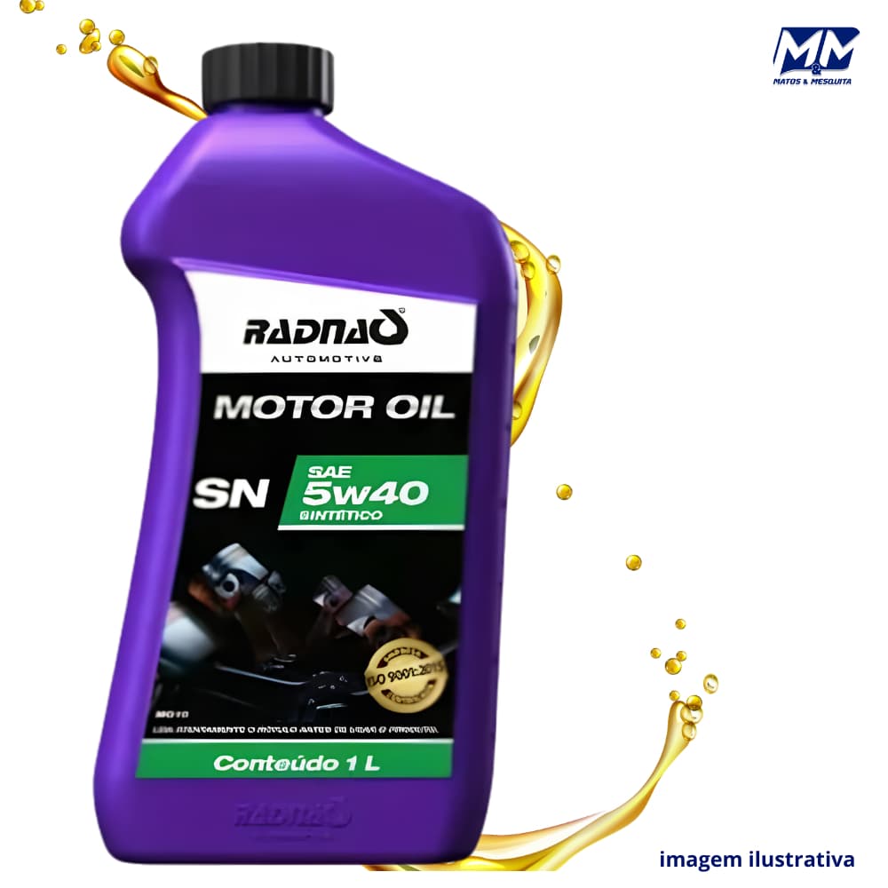 Óleo Motor 5W40 Sintético API SN 1 Litro Radnaq Alta Performance