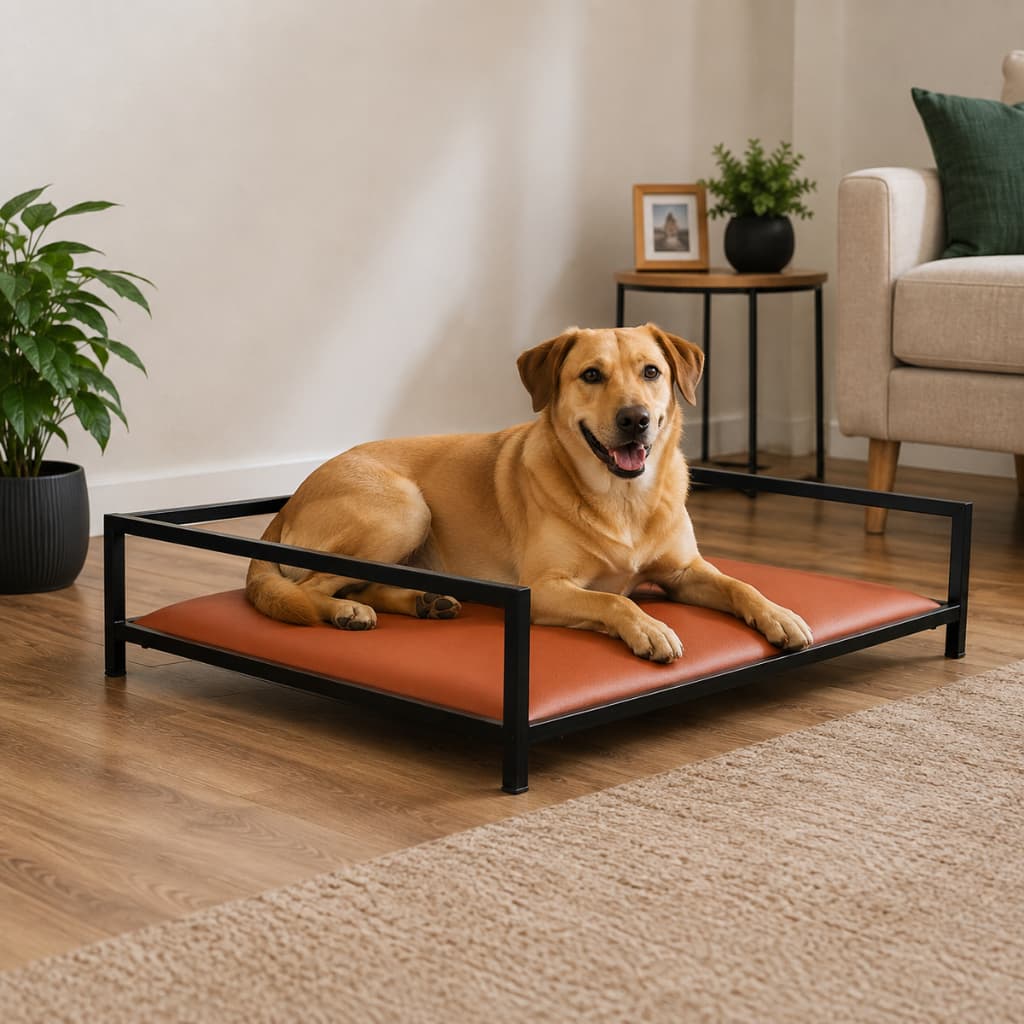 Cama Pet Elevada para Cachorro Suspensa Reforçada Estofada Metal até 100kg