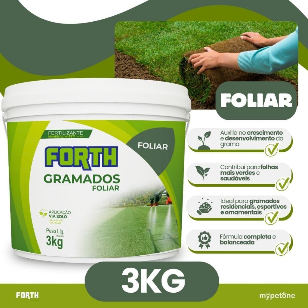 Adubo Fertilizante Forth Gramados Foliar Balde 3kg