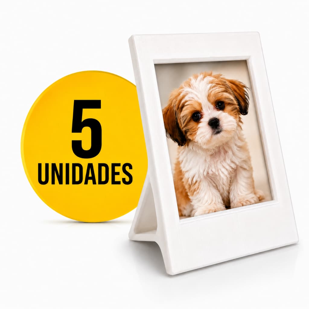 Kit 5 Porta-Retratos para Foto Instantânea Instax Mini Polaroid Lembrancinhas Branco ou Preto
