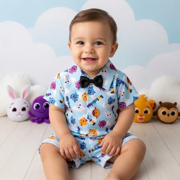Conjunto Mauricinho Bolofofos Menino Roupa Infantil Aniversário Bolofofo