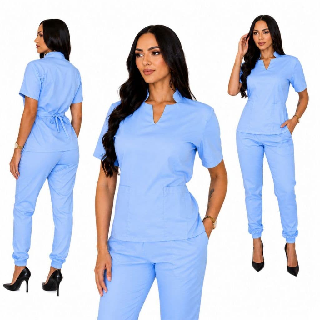 Conjunto Scrubs Garbadine Acinturado Pijama Cirurgico Médico Vet Clinica- Envio Imediato