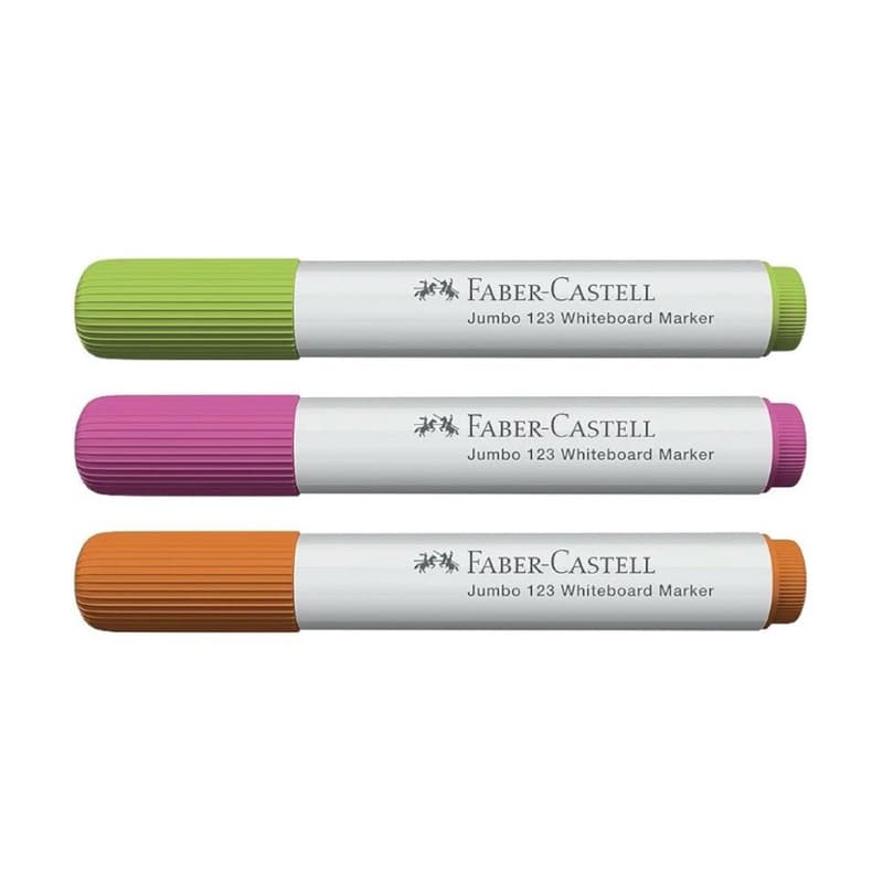 Marcador para Quadro Branco Faber-Castell Jumbo 123 – Unitário Várias Cores
