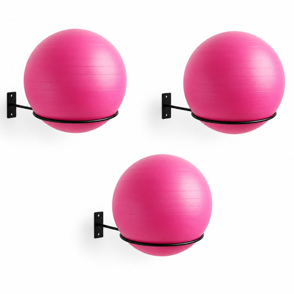 Kit03 Suporte Bola Pilates Suiça + Parafuso E Buchas Reforçado