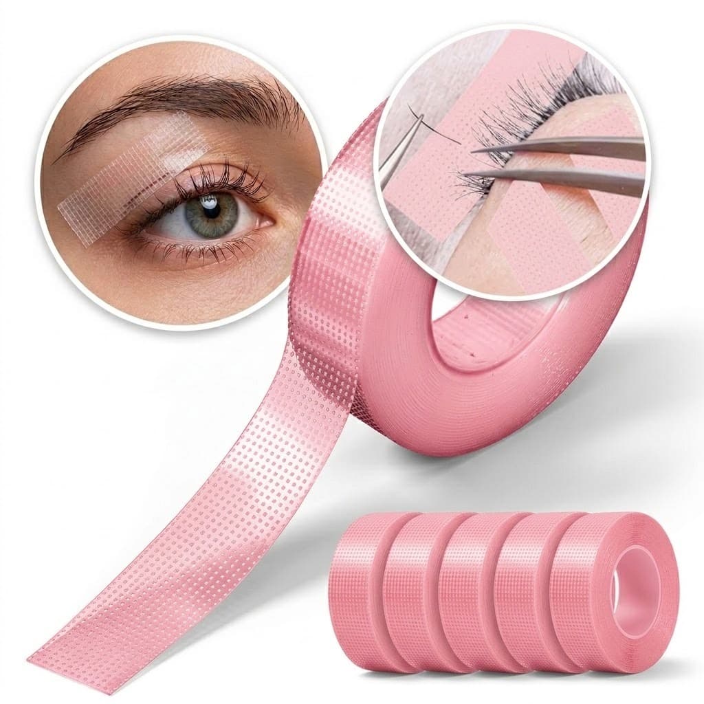 Kit 5/10/20 Fitas Transpore/Micropore ROSA Antialérgica Para Extensão E Alongamento De Cílios 9m