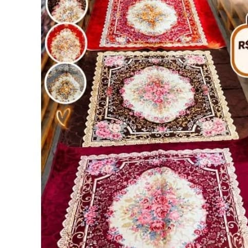 Tapete Floral Antiderrapante - Vinho, 200x140cm, Suave