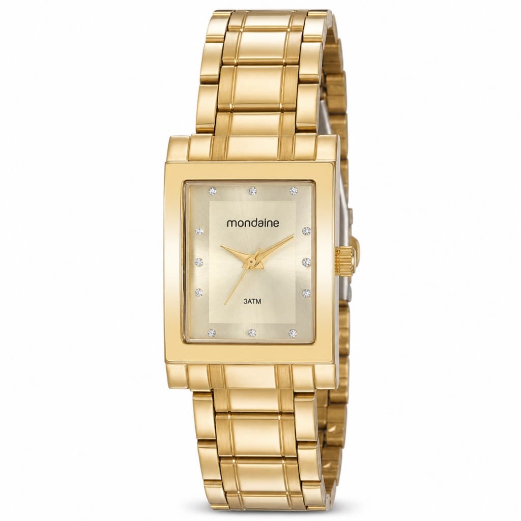 Relógio Casual Mondaine Feminino Garantia Dourado Nfe Presente Original namorada Esposa Mãe