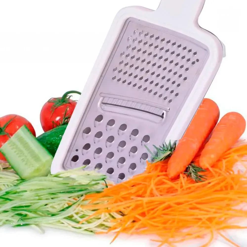 Ralador Manual Multifuncional Inox 29cm – 4 faces para Legumes, Queijo, Cenoura e Beterraba