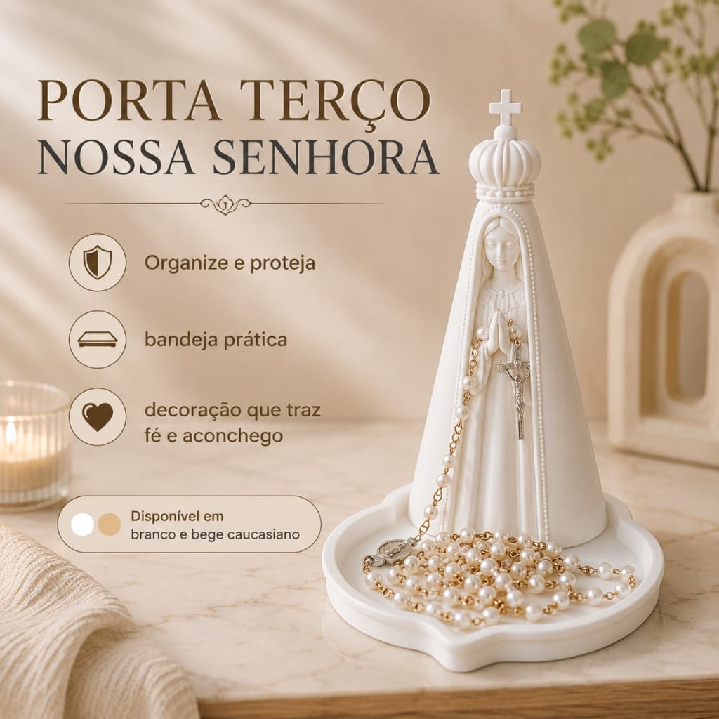 Porta Terço Nossa Senhora | Organizador para Terço | Decoração Religiosa Católica